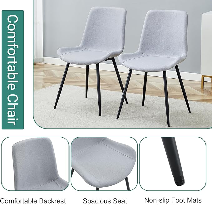 Extendable Dining Table Set for 4, 55"–71" Modern Black Kitchen Table with 4 Upholstered Chairs, Space-Saving for Living Room Apartment, Sturdy & Comfortable, Easy Assembly