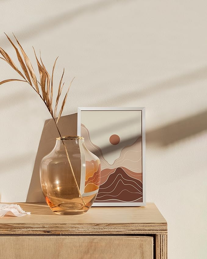HAUS AND HUES 4x6 White Metal Photo Frame with Real Glass, Aluminum Tabletop Display with Easel Back and Hanging Kit for Home Office