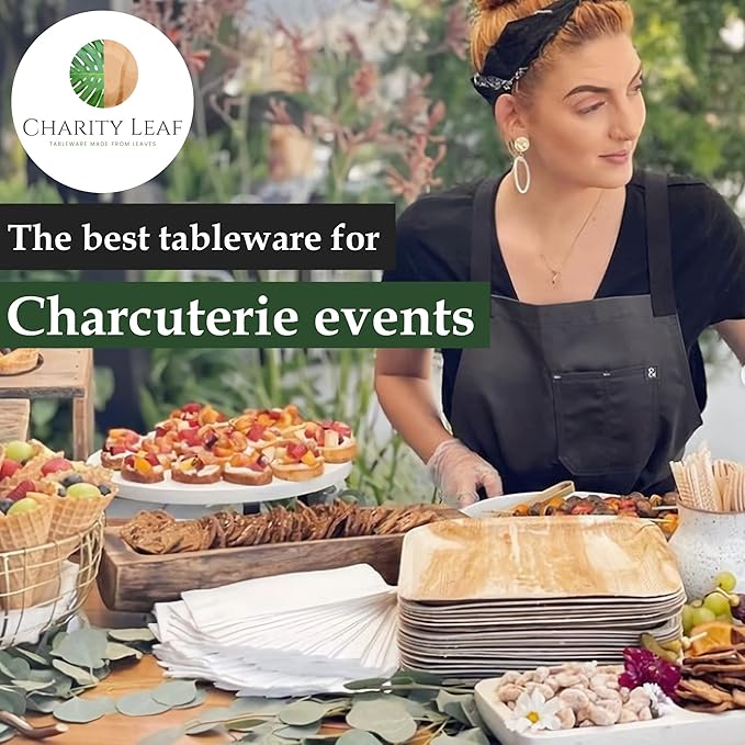 Charity Leaf Disposable Palm Leaf 2.5" Round Mini Bowl (100 pcs) Dipping Bowls | Bamboo Like| All Natural and Biodegradable | Charcuterie Boards, BBQs, and Parties