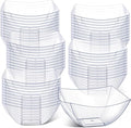 Tanlade 50 Pcs Square Plastic Serving Bowls Disposable Snack Salad Bowl Small Party Candy Bar Containers Taco Bar Serving Dishes for Buffet Chips Fruit(Clear,8 oz)