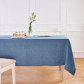 Solino Home Linen Tablecloth 60 x 108 Inch - 100% Pure Linen Blue Denim Table Cloth for Rectangular Tables - Athena, Machine Washable Cloth Tablecloth for Spring, Easter