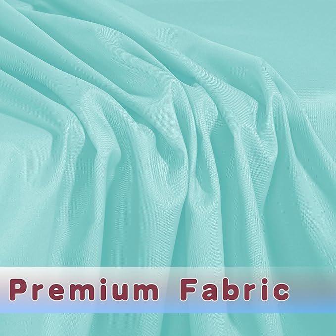 HolidayIdeas Fitted Table Covers for 6 Foot Tables - 72 x 30 Inch - 2 Pack Rectangle Table Clothes Polyester Fabric Table Cover for Folding Table, Parties, Holiday Dinner, Trade Show (Aqua)