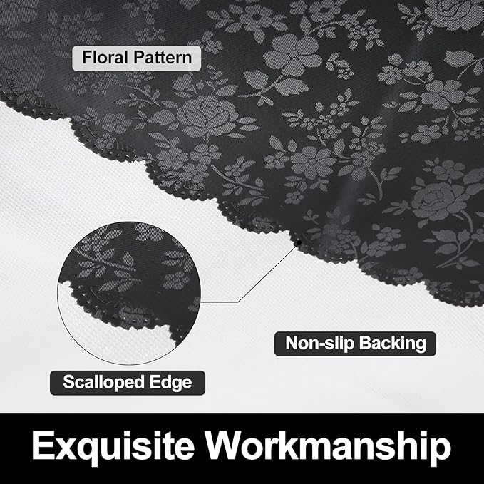 Smiry Rectangle Table Cloth, Waterproof Heavy Duty Vinyl Tablecloths, Wipeable Washable Table Cover for Kitchen and Dining Room (Black, 54" X 78")
