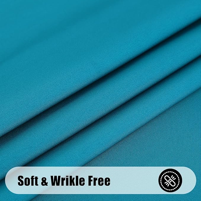 Smiry Rectangle Table Cloth, Waterproof Anti-Scratch Polyester Tablecloth, Decorative Washable Fabric Table Cover for Dining, Buffet, Parties and Outdoor, 52x70, Teal