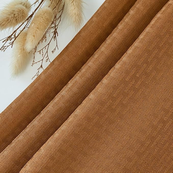 maxmill Fall Tablecloth Stain Resistant Waterproof Wrinkle Resistant Spillproof Soft Weaved Pattern Table Cloth for Dining Room Harvest Thanksgiving Parties, Rectangle 70 x 108 Inch, Amber