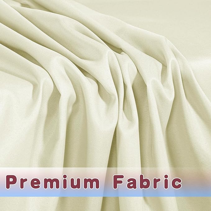 HolidayIdeas 2 Pack Fitted Table Clothes - 48 x 24 Inch - Butter Cream Rectangle Tablecloths for 4 Foot Tables, Polyester Fabric Folding Table Covers for Parties, Holiday Dinner, Wedding, Trade Show