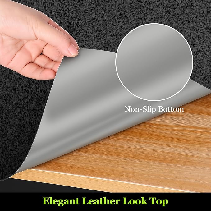 Warmstar Leather Table Cover 46 x 46 Inch, 1.8MM Thick PVC Table Protector Waterproof, Desk Cover Protector Non-Slip Table Pad for Kitchen, Dresser, Gaming Desk,Dining Room Table