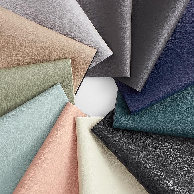 MOSAYT Vinyl Placemats Set of 6, Heat Resistant Place Mats 100% Waterproof Washable & Wipeable Faux Leather Reversible Table Mats for Kitchen Dining Party Outdoor, 12" x 17", Light Grey/Aqua