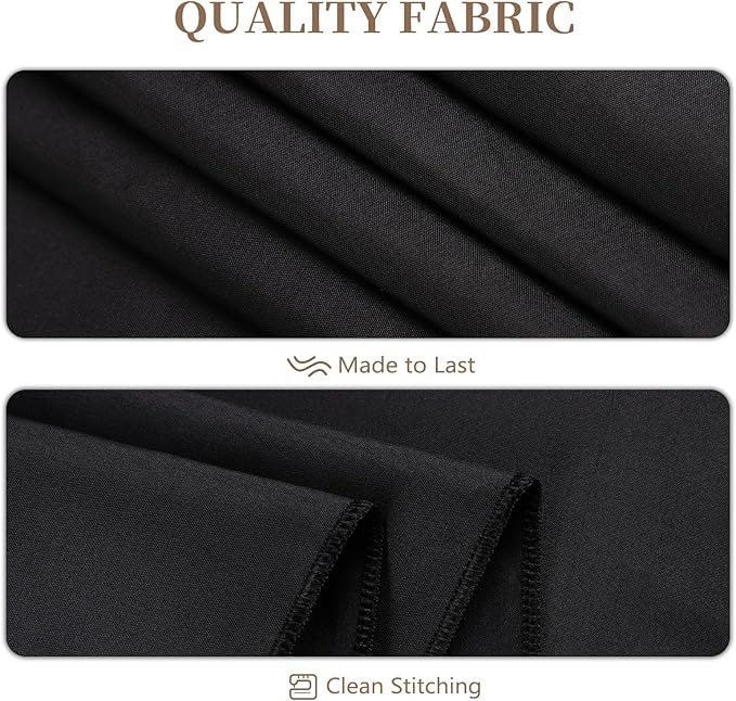 8 Pack Round Tablecloth 108 Inch Black Table Cloth for Round Tables, Washable Polyester Tablecloth Stain and Wrinkle Resistant Decorative Table Cover for Wedding Party Dining Banquet