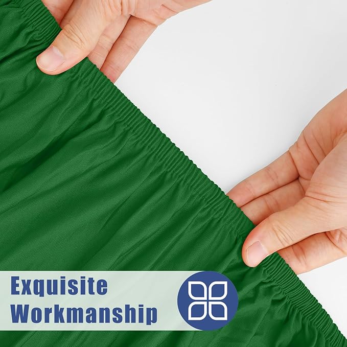 Round Spandex Tablecloth, Elastic Fitted Waterproof Tablecloths for 18"-24" Tables, Stretch Washable Picnic Table Cover for Camping, Dining, Indoor and Outdoor, Emerald Green