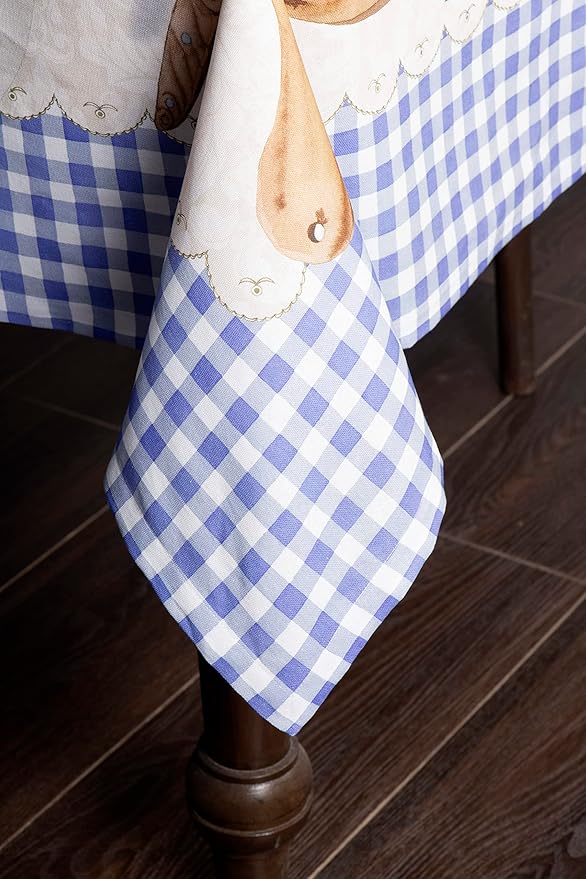 Maison d' Hermine Table Cloth Square Table 100% Cotton 60 x 60 Inches Tablecloth Reusable Decorative for Dining Room Farmhouse Home Valentines Day Decorations Spring Summer - Gourmand