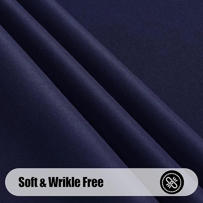 Smiry Rectangle Table Cloth, Waterproof Anti-Scratch Polyester Tablecloth, Decorative Washable Fabric Table Cover for Dining, Buffet, Parties and Outdoor, 60x140, Navy