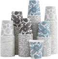 [300 Pack] 3 oz Disposable Paper Cups, Small Mouthwash 3 OZ Mini Bathroom Cups 3 Ounce for Supermarket, Birthday Party, Travel, Events, Picnic, BBQ (Paisley)