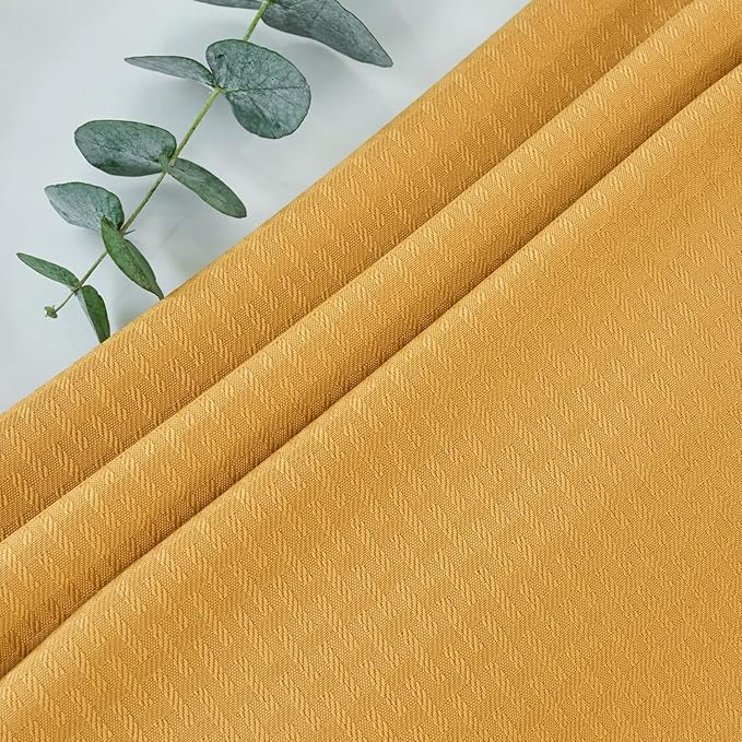 maxmill Tablecloth Weaved Texture Stain Resistant Waterproof, Wrinkle Resistant Washable Table Cloth, Fabric Table Cover for Dining Room, Indoor Outdoor Use, Rectangle 60 x 120 Inch, Ochre Yellow
