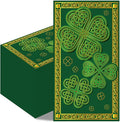 St. Patrick's Day Napkins - 100 Pcs Green Shamrock Saint Paper Disposable Party Decorations Bulk Lucky Four-leaf Clover Celtic Knot Irish Decorative Dinner Guest Cocktail Table Decor Supplies
