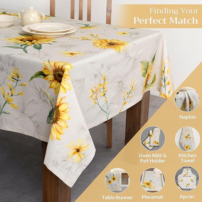 Maison d' Hermine Table Cloth Rectangle Table 100% Cotton 60 x 90 Inches Tablecloth Reusable Decorative for Dining Room Farmhouse Home Valentines Day Decorations Spring Summer - Candice