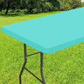 Smiry Rectangle Tablecloth, Elastic Fitted Flannel Backed Vinyl Tablecloths for 4ft Folding Tables, Waterproof Wipeable Table Covers for Indoor, Outdoor, Picnic and Camping (Teal, 30"x48")