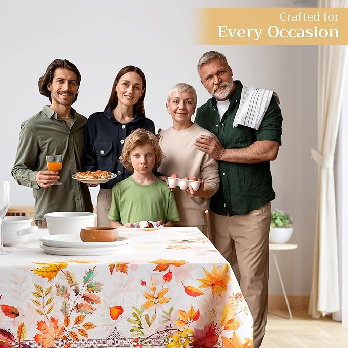 Maison d' Hermine Table Cloth Square Table 100% Cotton 60 x 60 Inches Fall Tablecloth Reusable Everyday Use for Thanksgiving Christmas Decorations Dining Farmhouse Party (Amarante)