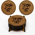 LazerEdge Bowling Green Falcons Wooden Coaster Set - Cherry Wood - Officially Licensed Product - 4-Pack