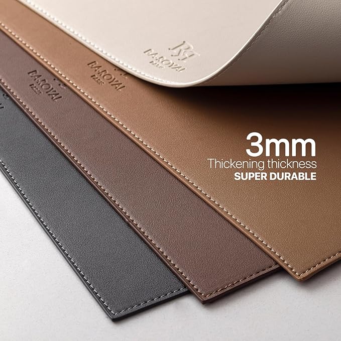 Faux Leather Placemats Set of 4 Vinyl Washable Wipeable Table Mats for Kitchen Dining Table Heat Resistant Waterproof Modern Indoor/Outdoor Placemats Non-Slip Easy Clean Place Mats (Chocolat)