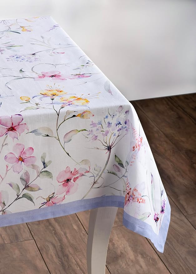 Maison d' Hermine Table Cloth Rectangle Table 100% Cotton 60 x 120 Inches Tablecloth Reusable Decorative for Dining Room Farmhouse Home Valentines Day Decorations Spring Summer - Summer Floral