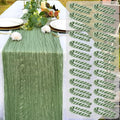 24 Pack Sage Green Cheesecloth Table Runner Rustic Gauze 22x120 inch Long Table Runner for Wedding Bridal Shower Birthday Party Banquet Boho Decoration(#29)