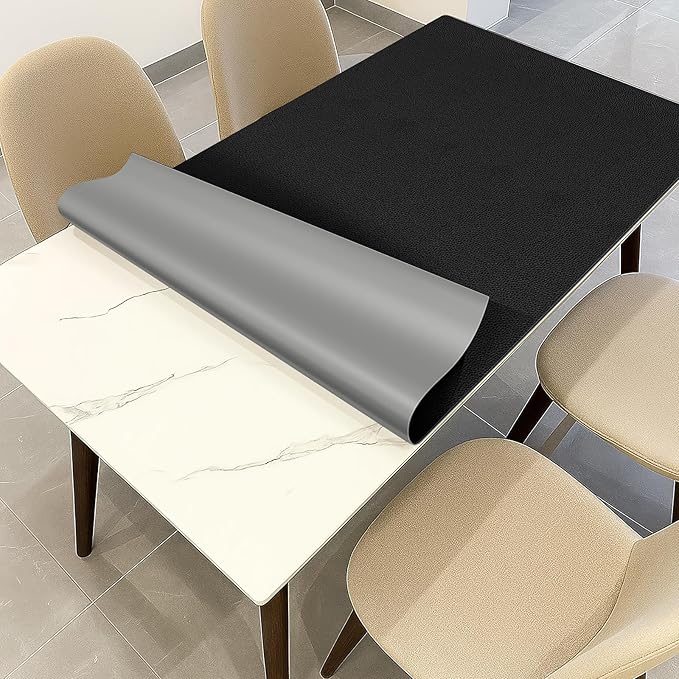 Warmstar Leather Table Cover 12 x12 Inch, 1.8MM Thick PVC Table Protector Waterproof, Desk Cover Protector Non-Slip Table Pad for Kitchen, Dresser, Gaming Desk,Dining Room Table