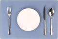 Jovono Set of 8 Faux Leather Placemats, PU Table Mats, Waterproof, Stain Resistant, Heat Resistant, Easy to Clean for Kitchen Dining Table,Conference Table, C Light Bule