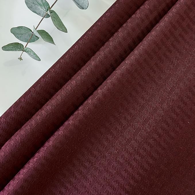 maxmill Square Tablecloth Weaved Texture Stain Resistant Waterproof Wrinkle Free Washable Soft Table Cloth, Decorative Fabric Table Cover for Dining Room Dinner and Parties, 52 x 52 Inch, Burgundy