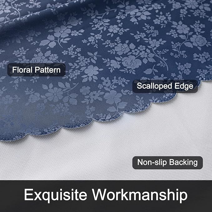 Smiry Rectangle Table Cloth, Waterproof Heavy Duty Vinyl Tablecloth, Wipeable Washable Table Cover for Kitchen and Dining Room (Navy Blue, 70" X 108")