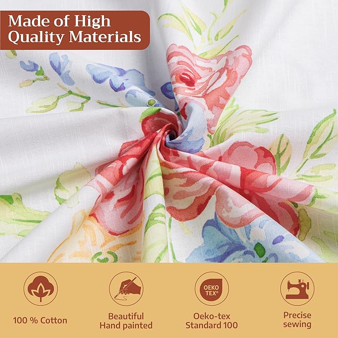 Maison d' Hermine Table Cloth Rectangle Table 100% Cotton 70 x 120 Inches Tablecloth Reusable Decorative for Dining Room Farmhouse Home Valentines Day Decorations Spring Summer - Vintage Floral