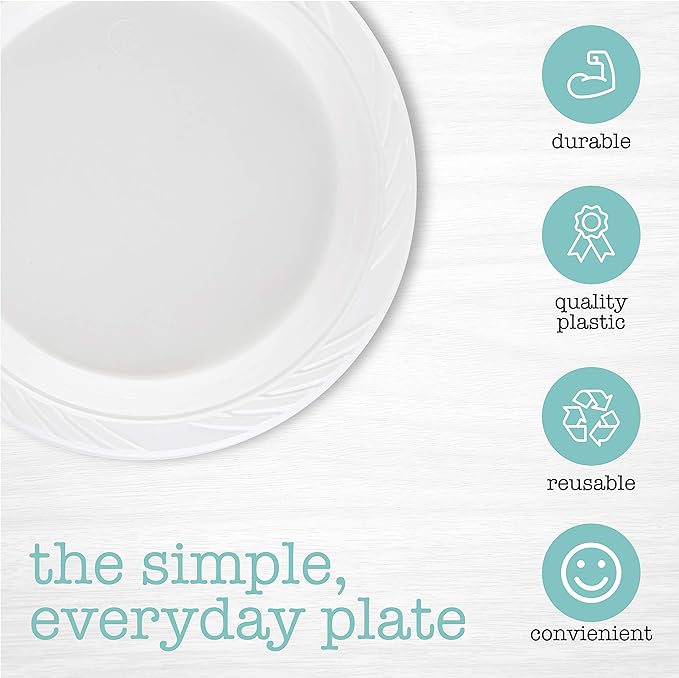 800 Count Disposable 7 Inch White Plastic Plates