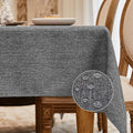 BALCONY & FALCON Square Tablecloth - Small Waterproof Table Cloth, Wrinkle Resistant Table Cover Linen Fabric Tablecloths for Dining Kitchen Wedding and Outdoor Decoration (Gray, 47"x47")