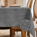 BALCONY & FALCON Rectangle Tablecloth Washable Wrinkle Resistant and Water Proof Table Cloth Decorative Linen Fabric Tablecloths for Dining Parties Kitchen Wedding and Outdoor Use (Gray, 90x156)