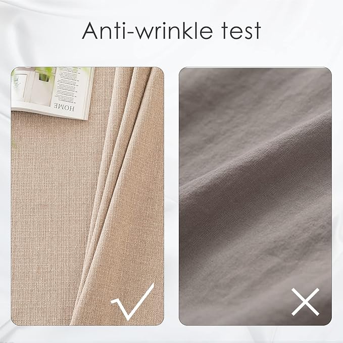 BALCONY & FALCON Small Square Tablecloth Washable Wrinkle Resistant and Water Proof Table Cloth Linen Fabric Tablecloths for Bedside End Table Bedroom Nightstand (Beige, 23.6x23.6)