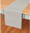 Solino Home Linen Table Runner 144 Inches Long - Athena, 100% Pure Linen Oyster Grey 14 x 144 Inch Table Runner for Dining, Spring, Easter