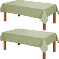 Hiasan 2 Pack Faux Linen Square Tablecloth - Wrinkle and Stain Resistant Washable Table Cloth for Kitchen Dining Room Holiday Table Cover for Party Dinner, Green, 30 x 30 Inch