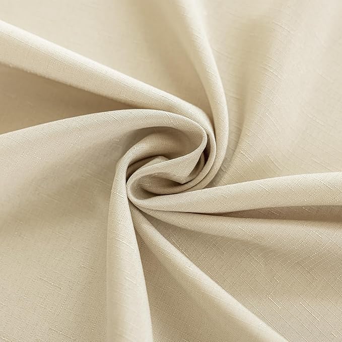 Beige Fabric 54 x 54 Inch Square Table Cloth Faux Linen Textured Water Resistant & Wipeable Card Tablecloth Reusable for Dining Kitchen Patio