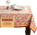 Maison d' Hermine Table Cloth Rectangle Table 100% Cotton 70 x 108 Inches Fall Tablecloth Reusable Everyday Use for Thanksgiving Christmas Decorations Dining Farmhouse Party (Palatial Paisley)