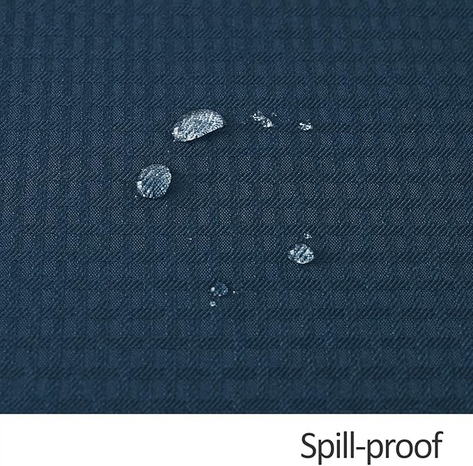 maxmill Square Jacquard Tablecloth Waterproof Spillproof Wrinkle Resistant Soft Weaved Design Table Cloth for Dinner and Party Washable Fabric Cover, Indoor Outdoor Use, 60 x 60 Inch, Navy Blue