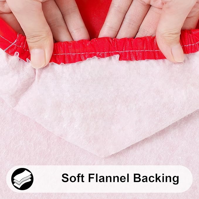 Smiry Rectangle Tablecloth, Elastic Fitted Flannel Backed Vinyl Tablecloths for 5ft Folding Tables, Waterproof Wipeable Table Covers for Indoor, Outdoor, Picnic and Camping (Red, 30"x60")