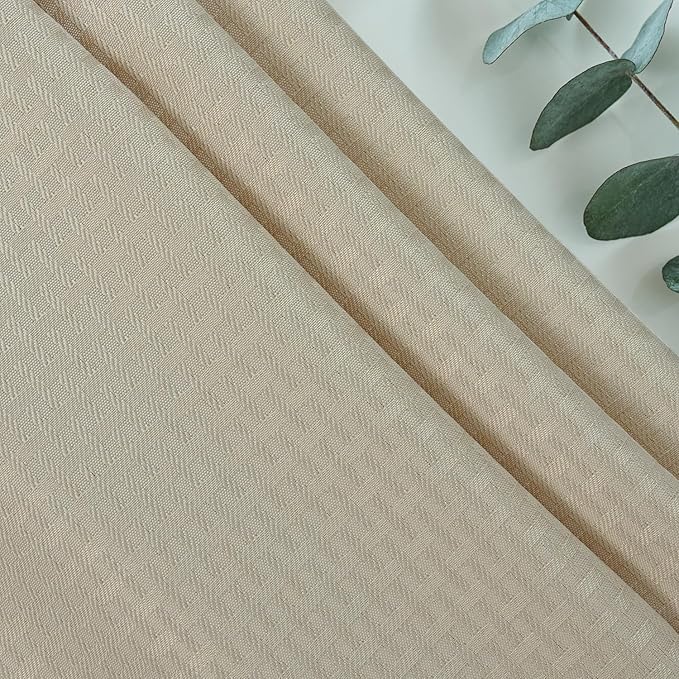 maxmill Square Jacquard Tablecloth Waterproof Spillproof Wrinkle Resistant Soft Weaved Design Table Cloth for Dinner and Party Washable Fabric Cover, Indoor and Outdoor Use, 60 x 60 Inch, Natural