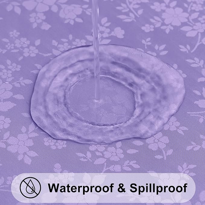 Smiry Rectangle Table Cloth, Waterproof Heavy Duty Vinyl Tablecloths, Wipeable Washable Table Cover for Kitchen and Dining Room (Purple, 54" X 78")