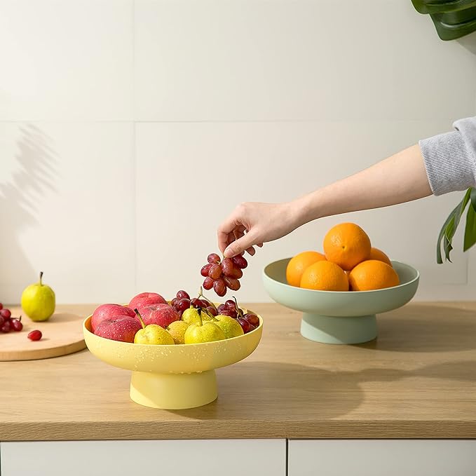Fruit bowl Fruit Basket for Kitchen Countertop Kitchen Storage Baskets Stand Organization, Decor Centerpiece Counter or Dining Room Tables (green)