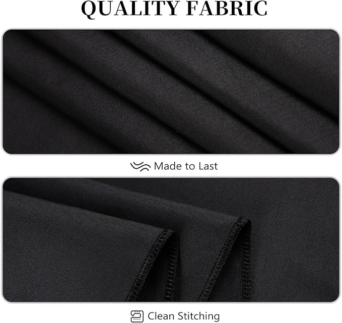 8 Pack Black Square Tablecloth 60x60 Washable Polyester Table Cloth for Square or Round Tables, Wrinkle Resistant Fabric Decorative Covers for Dining Party Banquet Buffet and Wedding