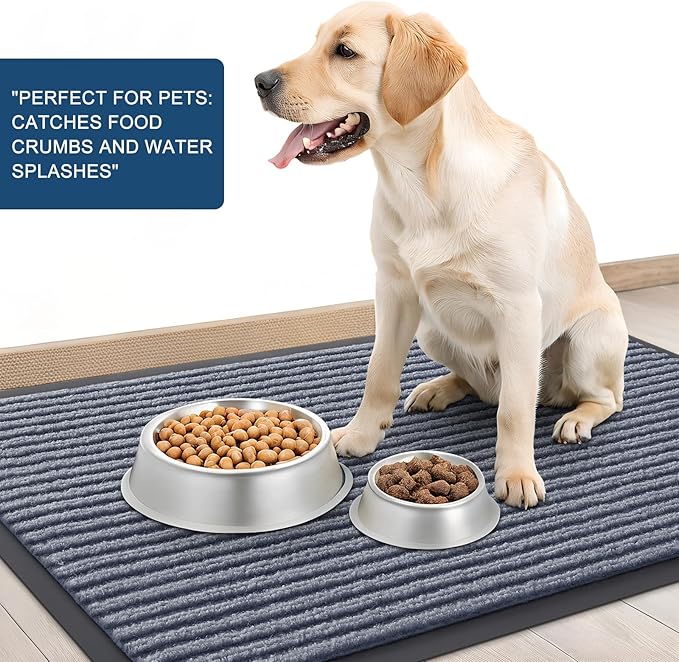 OLANLY Front Door Mat Indoor Outdoor Entrance, Waterproof Heavy Duty Doormat, Fade Resistant, Low Profile, Easy Clean Patio Porch Welcome Floor Mats for Entry, 59x20, Ash Grey