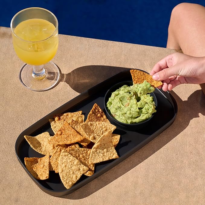 madesmart dipware Small Serving Plate, Stackable & Removable Dip Bowl for Salsa, Queso, Salad, Olives, Dishwasher & Microwave Safe, Multipurpose Plate & Bowl, Pink