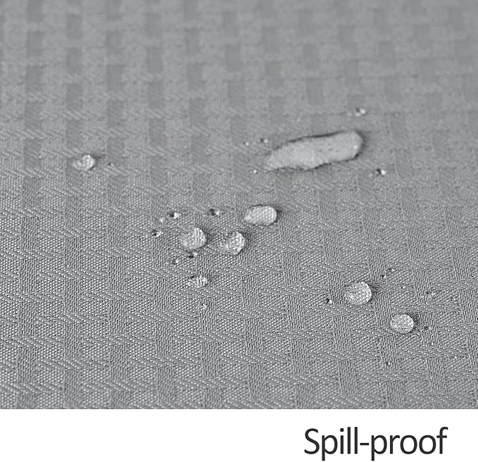 maxmill Weaved Texture Tablecloth Water Resistance Antiwrinkle Spillproof Soft Washable Table Cloth for Dining Room, Buffet Banquet Parties Holiday Dinner, Rectangular 70 x 108 Inch, Light Grey