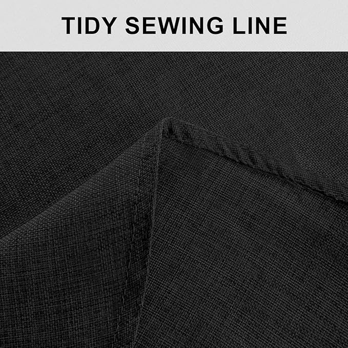 Hiasan Round Linen Tablecloth 30 Inch - Wrinkle and Stain Resistant Washable Polyester Fabric Table Cloth for Dining Room Kitchen Party, Black