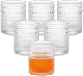 Moretoes Cocktail Glasses 10 oz Hobnail Drinking Glasses Set of 6, Vintage Glassware, Textured Glass Cups Bubble Glasses Water Glasses Old Fashion Jupiter Glasses Set (Clear)